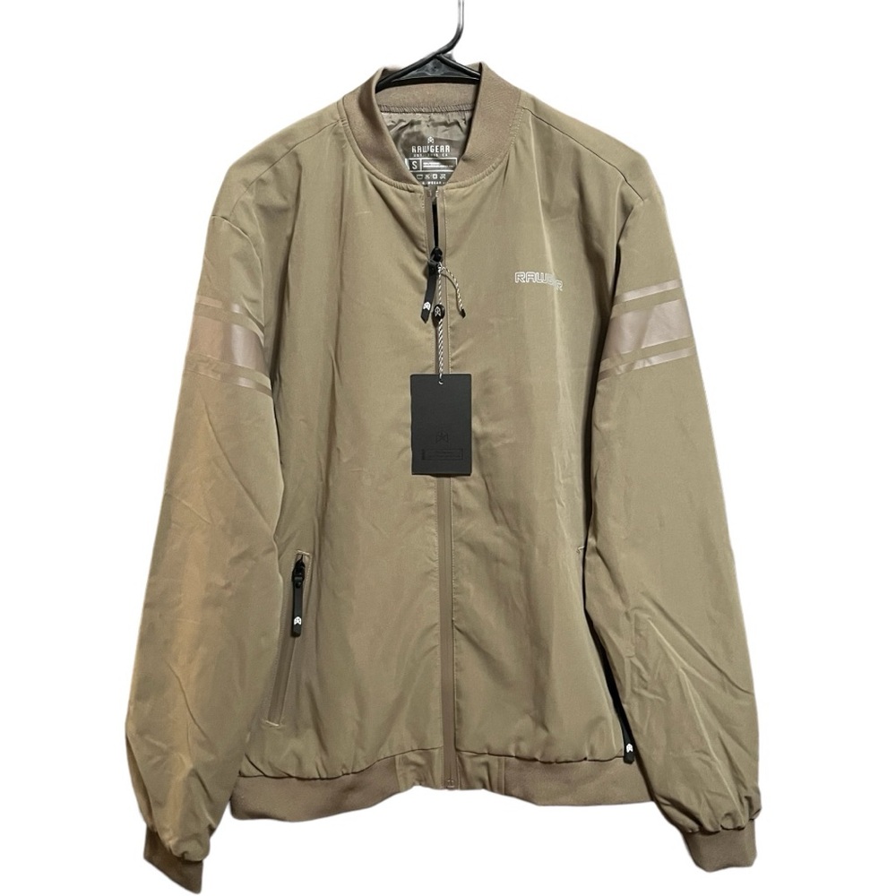 Rawgear Tan Mens Full Zip Windbreaker Bomber Jacket S